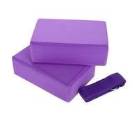 GRADENEVE Set 3 Elementi Blocchi Yoga in Eva Porpora con Cinghia per Estensione, Versatile e Facile da Trasportare, per Esercizi di Stretching All'aperto in Qualsiasi Luogo