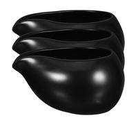 GRADENEVE Set 3 Pezzi Brocche in Ceramica Nero per Servire Sciroppo Caldo e Crema, Stile Vintage Nordico, per Coffee And Tea Service