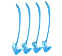 GRADENEVE Set 4 Pezzi Scopini Wc Manico lungo Blu Spazzole per la Pulizia del Wc Setole Dense Accessori per Bagno e Pulizia Angoli Forniture per la Toilette Casa e Hotel