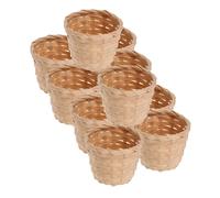 GRADENEVE Set da 10 Piccole Contenitori Intrecciati in Legno Leggero, Multiuso e Decorativi, come Piccola Cesta per Camera o Regalo Rustico Naturale