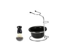 GRADENEVE Set da Barba con Portapennello e Ciotola in Abs Nero, Supporto Comodo per Rasoio Manuale, per Bagno e Cura Personale Maschile Colore Casuale