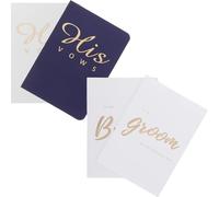 GRADENEVE Set di 1 Libro dei Giuramenti di Nozze per Sposo e Sposa, Design Elegante e Pratico in Carta Bianca, per Matrimoni e Eventi a Tema