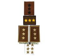 Gradi Capitano Esercito Tubolari + Strappo + 6 Stelle a Vite Oro