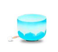 Gradient, Blue, Lotus Flower Pattern, Crystal Yoga Singing Bowl, 7-12 Inches, Handmade, Meditation Props To Relieve Fatigue And Anxiety, Suitable For Beginners And Profes(9 Pollici)