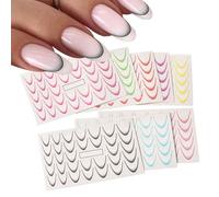 Gradient French Nail Stickers, Adhesive Manicure Guides, Stripe Nail Sliders, French Nail Decals, Nail Stickers for Kids, Manicure Accessories Kit, Sticker for Kids, Adults, All Ages, Friends