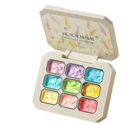 Gradient Gel Nail Polish, 9 Color Patting Lacquer, Long Lasting Wear, Interactive Solid Sponge Application, Rainbow Brad Art, Ideal for Manicures, present for Girls and Women