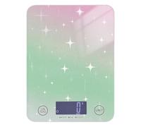 Gradient Peach Green Stars Romantic Calorie Counting Food Bilancia 5 kg/5 g, mini bilancia con 4 unità per (utente) (utente) (utente) báscula para pesar Personas