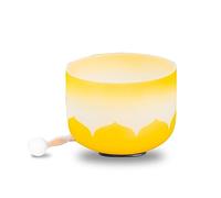 Gradient, Yellow, Lotus Flower Pattern, Crystal Yoga Singing Bowl, 7-12 Inches, Handmade, Meditation Props To Relieve Fatigue And Anxiety, Suitable For Beginners And Prof(12 Pollici)