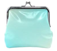 Gradiente Blu Verde Personalizzato In Pelle Portamonete & Sacchetti Carino Fibbia Bacio Blocco Carta Cambiamento Borsa per la Moneta, Gradiente blu verde 2, classico