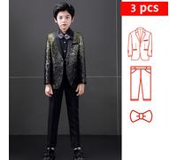 Gradiente Colore Lustrini Ragazzi Bambini Completo Tuxedo Lucido 3 Pezzi Giacca