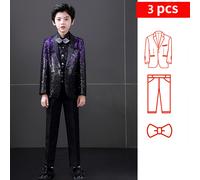 Gradiente Colore Lustrini Ragazzi Bambini Completo Tuxedo Lucido 3 Pezzi Giacca