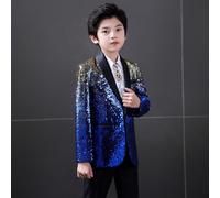 Gradiente Colore Lustrini Ragazzi Bambini Completo Tuxedo Lucido 3 Pezzi Giacca