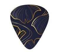 Gradiente dorato lineare con foglie di Ginkgo Biloba,12 pezzi di plettri per chitarra, 3 plettri di diverso spessore per chitarra acustica, basso, ukulele