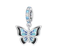 Gradiente Epossidico Intarsiato Pietra Farfalla Perlina Fascino, 925 Argento Sterling Fascino Braccialetto Accessorio, Compatibile con Braccialetto Pandora Neckalce, Regalo per le Donne