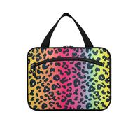 Gradiente Leopard Print Borse da appendere per le donne che viaggiano con gancio, Designer Custodia espandibile per articoli da toeletta per accessori da viaggio per le donne WC maletín para