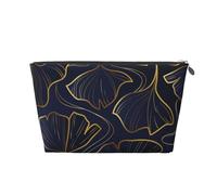 Gradiente Lineare Dorato Con Foglie Di Ginkgo Biloba, Borsa da toilette Borsa per trucco Borsa per cosmetici Borsa da toilette da viaggio portatile