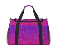 Gradiente paillettes Sparkle stampa grande tela borsone da viaggio borse weekender per le donne borsa da notte borsa tote carry on, nero, Taglia unica