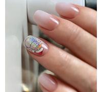 Gradienti bianchi Coperture complete Stick On Nails Natale Press On Nails Pupazzo di neve Unghie finte Unghie artificiali Manicure Fornitura