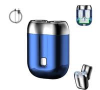 Gradientiscolor 2025 New Upgrade Pocket Shaver USB Mini Shaver, Gradientiscolor Magnetic Head Razor, Rechargeable Waterproof Compact Electric, for Home, Business, Trips (Blue,Regular)