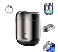 Gradientiscolor 2025 New Upgrade Pocket Shaver USB Mini Shaver, Gradientiscolor Magnetic Head Razor, Rechargeable Waterproof Compact Electric, for Home, Business, Trips (Gray,Upgraded (Head))