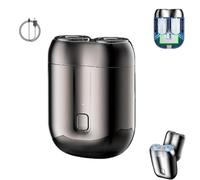Gradientiscolor 2025 New Upgrade Pocket Shaver USB Mini Shaver, Gradientiscolor Magnetic Head Razor, Rechargeable Waterproof Compact Electric, for Home, Business, Trips (Gray,Regular)