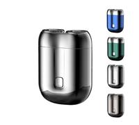 Gradientiscolor 2025 New Upgrade Pocket Shaver USB Mini Shavers, Pocket Size Washable Double Head Electric Razor, Mini Electric Shavers for Men, Rechargeable Waterproof (Silver)