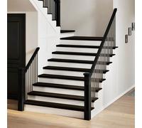 Gradini 12 pz Marrone-nero 110x25x2 cm Legno Massello Rovere