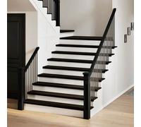Gradini 12 pz Marrone-nero 120x30x2 cm Legno Massello Rovere