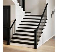 Gradini 16 pz Marrone-nero 120x30x2 cm Legno Massello Rovere