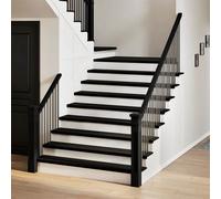 Gradini 4 pz Marrone-nero 110x25x2 cm Legno Massello Rovere