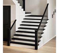 Gradini 8 pz Marrone-nero 110x30x2 cm Legno Massello Rovere