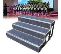 Gradini antiscivolo per palcoscenico di coro, piattaforma per coro a 3 livelli, piattaforma per coro resistente, ideale per spettacoli teatrali, eventi scolastici, lanci di prodotti(Grey)
