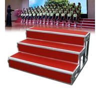 Gradini antiscivolo per palcoscenico di coro, piattaforma per coro a 3 livelli, piattaforma per coro resistente, ideale per spettacoli teatrali, eventi scolastici, lanci di prodotti(Red)