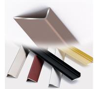 gradini delle scale, Profilo for scale in alluminio, esterni e interni, antiscivolo, protezione bordi, profilo davanzale a L, tagliabile, 90 cm - personalizzato(Rose Gold,12 * 28mm-90cm)