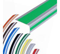 gradini delle scale, Protezione for bordi scale a forma di L, in vinile antiscivolo, autoadesiva, gradini flessibili, 5 piedi, 6, 8, 10, nastri tagliabili(Green,60 * 30mm)