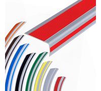 gradini delle scale, Protezione for bordi scale a forma di L, in vinile antiscivolo, autoadesiva, gradini flessibili, 5 piedi, 6, 8, 10, nastri tagliabili(Red,100 * 40mm)