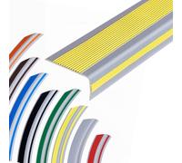 gradini delle scale, Protezione for bordi scale a forma di L, in vinile antiscivolo, autoadesiva, gradini flessibili, 5 piedi, 6, 8, 10, nastri tagliabili(Yellow,60 * 30mm)