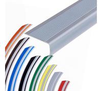gradini delle scale, Protezione for bordi scale a forma di L, in vinile antiscivolo, autoadesiva, gradini flessibili, 5 piedi, 6, 8, 10, nastri tagliabili(Gray,50 * 25mm)