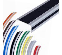 gradini delle scale, Protezione for bordi scale a forma di L, in vinile antiscivolo, autoadesiva, gradini flessibili, 5 piedi, 6, 8, 10, nastri tagliabili(Black,100 * 40mm)