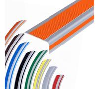 gradini delle scale, Protezione for bordi scale a forma di L, in vinile antiscivolo, autoadesiva, gradini flessibili, 5 piedi, 6, 8, 10, nastri tagliabili(Orange,50 * 25mm)