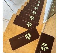 Gradini in legno, 9″ x 28″, tappeti per scale antiscivolo, rifilabili e lavabili in lavatrice, adatti a famiglie con anziani, bambini e animali domestici Brown A 7