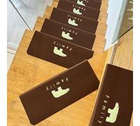 Gradini in legno, 9″ x 28″, tappeti per scale antiscivolo, rifilabili e lavabili in lavatrice, adatti a famiglie con anziani, bambini e animali domestici Brown C 15