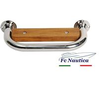 GRADINO DI RISALITA IN TEAK e ACCIAIO PER BARCA mm 270x130x25 acciaio inox