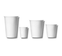 GRADISCO - 100 Bicchieri in cartoncino bianco da 240ml - 100% riciclabile. Bicchieri in carta adatti a contenere bevande calde con rivestimento interno in PE. Resistenti monouso (100, 240ml)