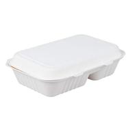 GRADISCO 100 pz. Contenitori per Hamburger e Patatine in bagassa, da asporto, biodegradabili, compostabili e riciclabili. Burger Box, Take Away, Ideali per asporto cibi Caldi e Freddi.