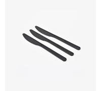 GRADISCO Coltelli NERI Usa e Getta da 18cm - Posate Monouso Biodegradabili Compostabili in Mater-Bi - 100% Ecologico - Coltelli di colore nero Rinforzati in confezione da 100 pezzi