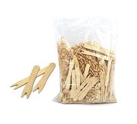 GRADISCO - PZ 1000 FORCHETTINE a Due Punte in Legno CM 8,5 per Patatine, Olive, MOZZARELLINE E FRUTTURE, Beige