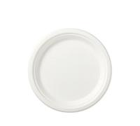 GRADISCO - Set da Tavola ecologici in bagassa usa e getta - Piatti Rotondi in polpa di cellulosa di colore bianco - Set da Tavola monouso resistenti (100, Ø32)