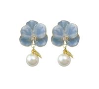 Graduale cambiamento degli orecchini del fiore di tassel a glassa blu