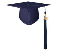 GraduatePro 2025 Cappello Laurea per Bambini Costume Accessorio con Frangia Scuola Ragazzi Ragazze Blu navy